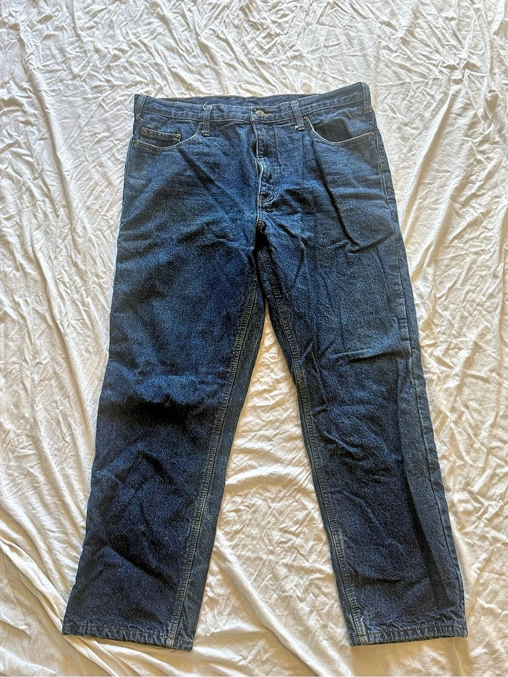 Full Blue Straight Leg Jeans Waist 36 Length 30 Blue